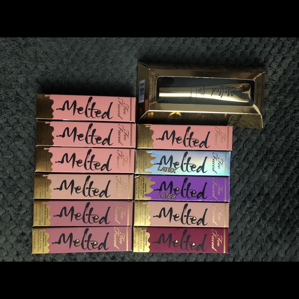 Too faced melted Lippies matte ,Hi shine, latex,